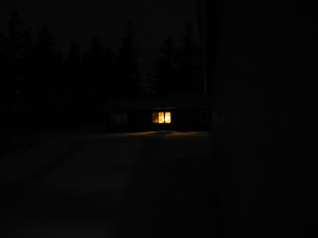 The glow from the chicken coop