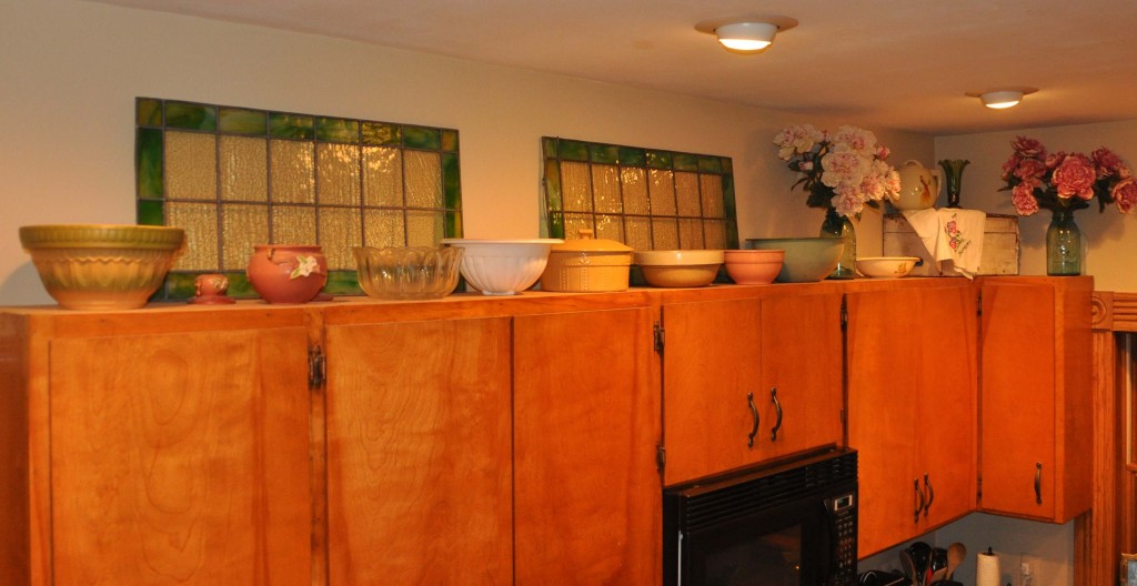 My new windows on top of the kitchen cupboards