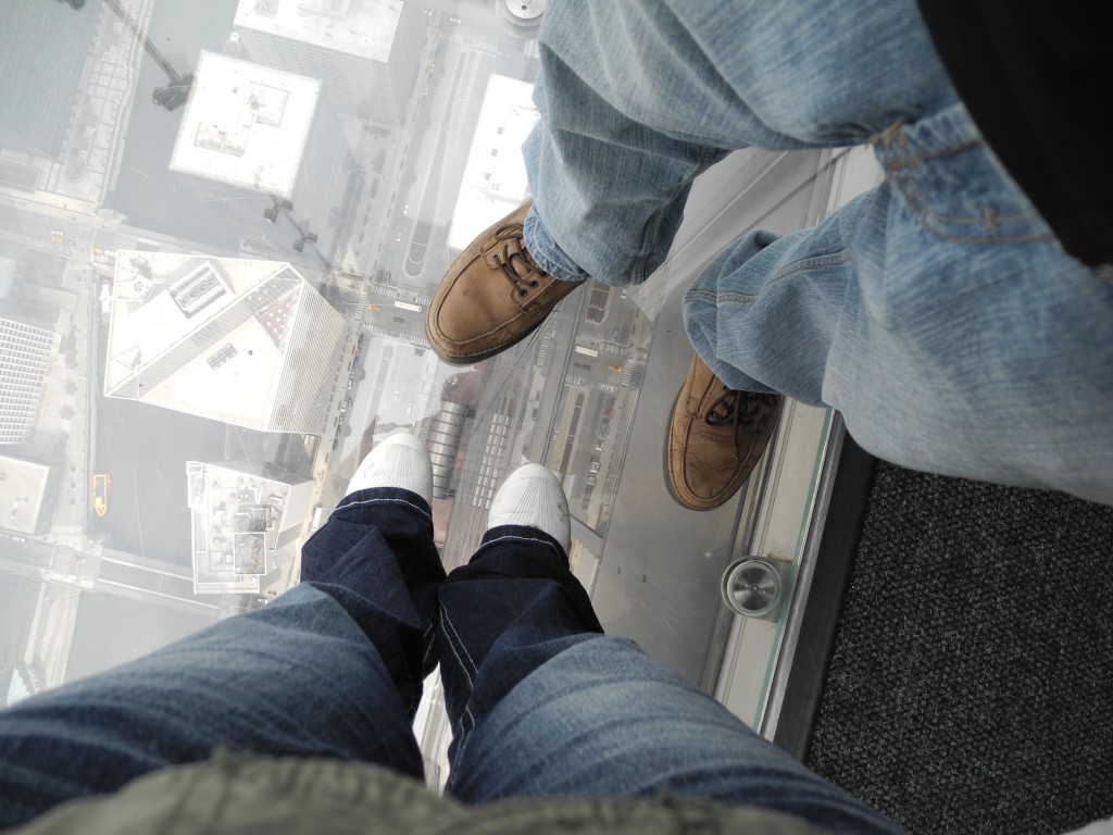 Standing over the city