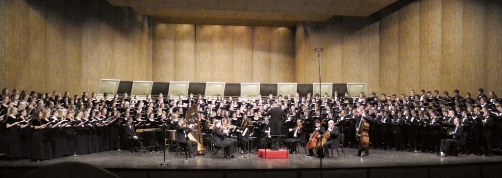 All four of the college choirs were together for the performance today