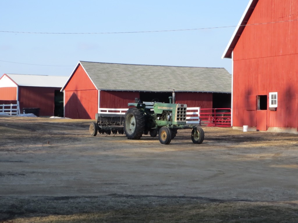 Daryl started to get some of the equipment out of the machine shed tonight