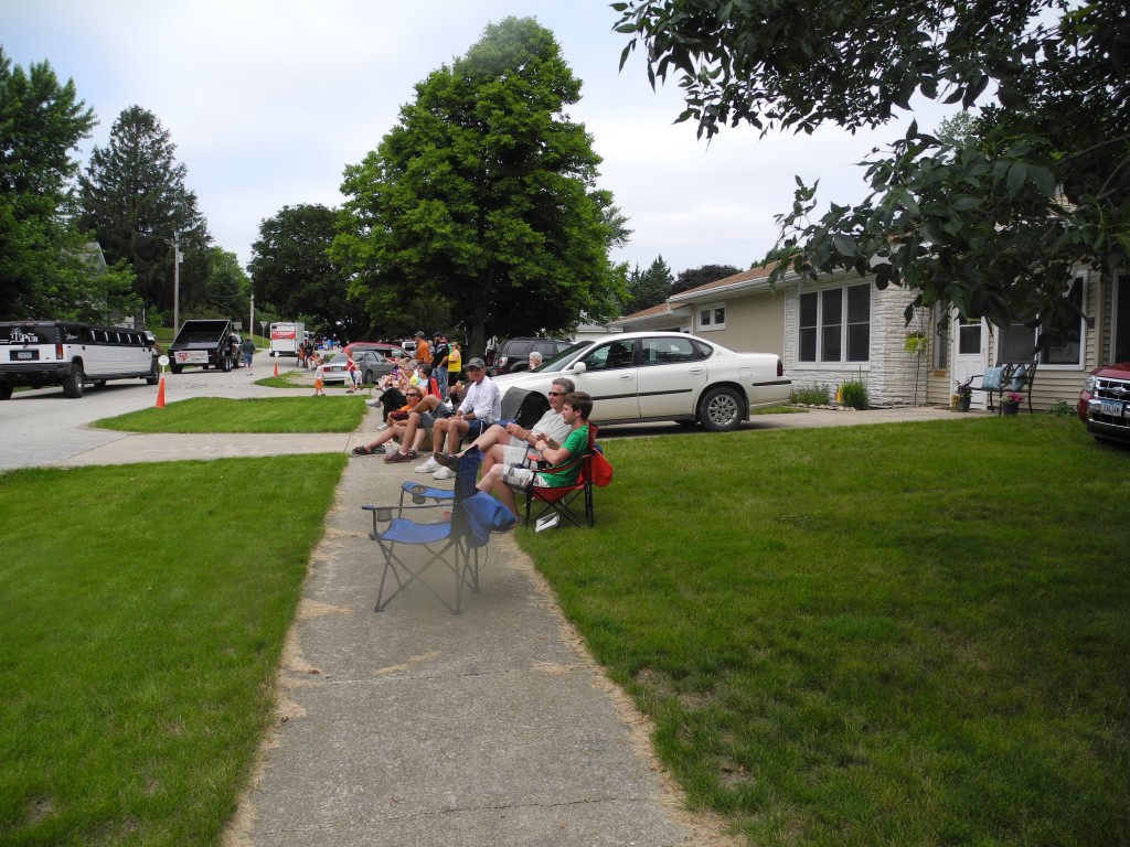 Watching the parade from where Daryl's parents lived