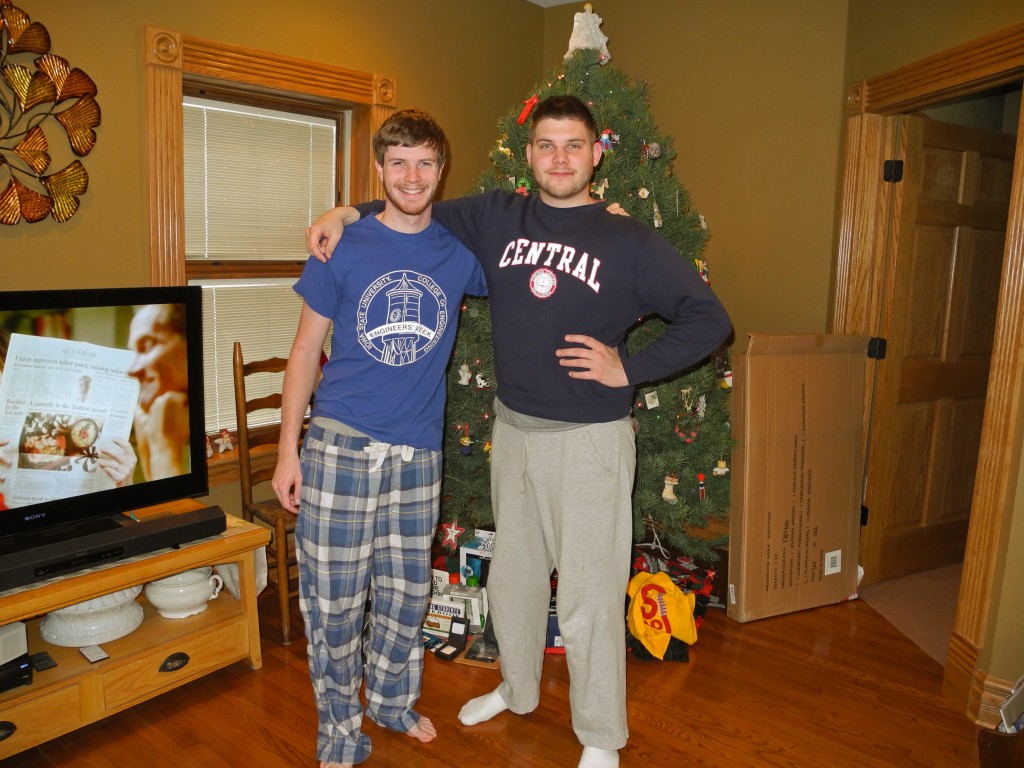 I always make the kids stand in front of the tree for a picture on Christmas