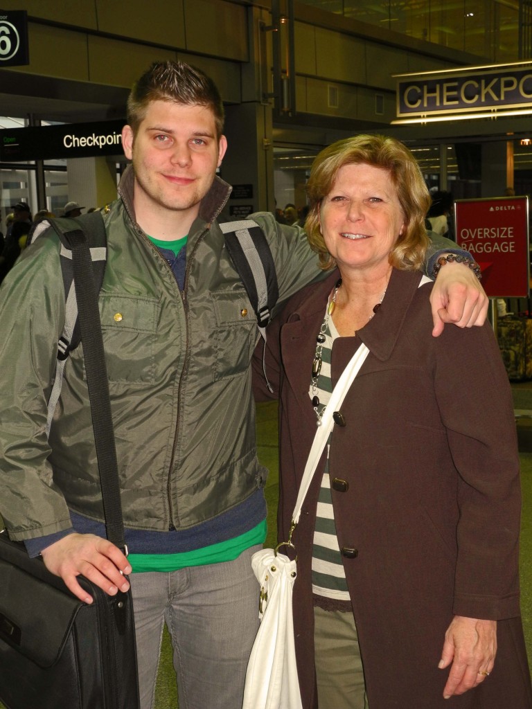 Kyle looks pretty tired before he boarded the plane today. Wishing him safe travels. 