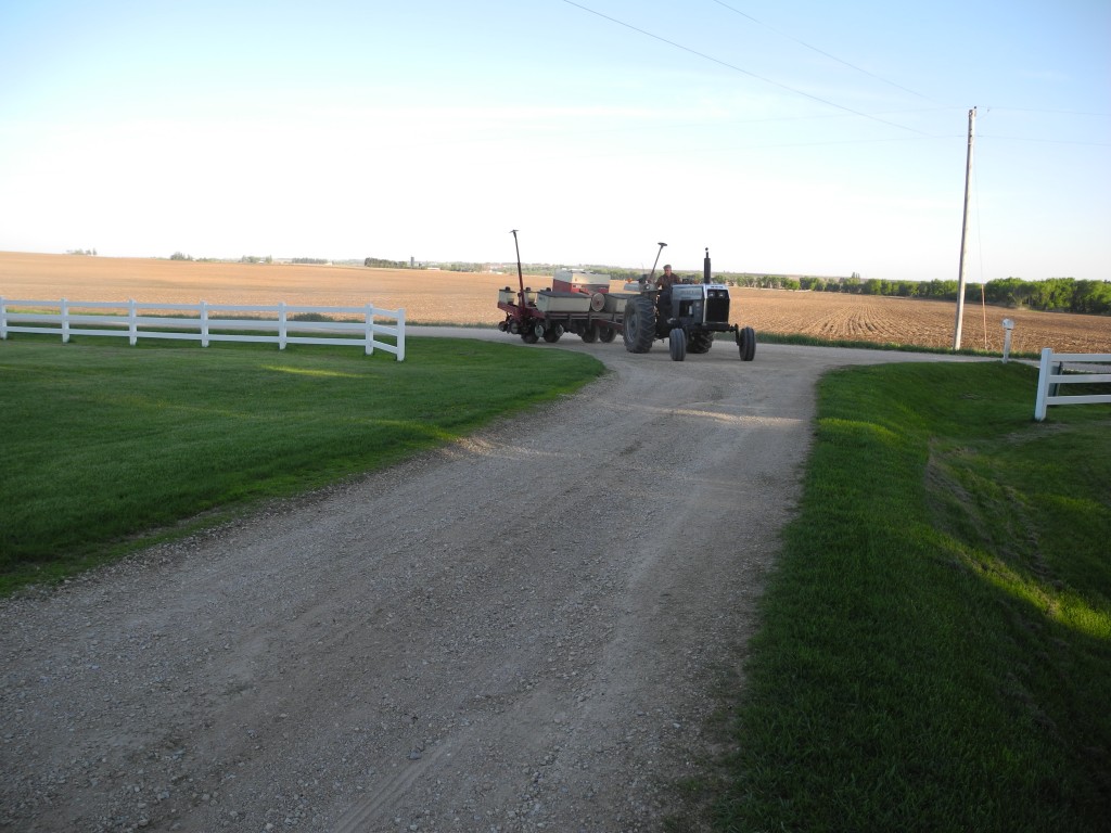 Daryl just pulling into the yard tonight with the planter