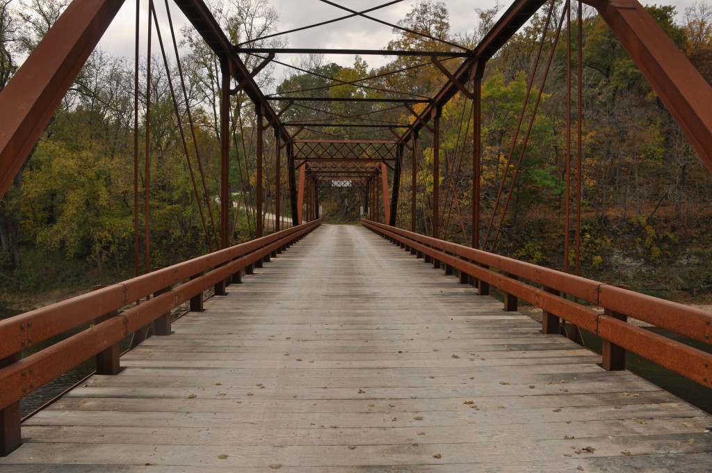 Looking down the bridge