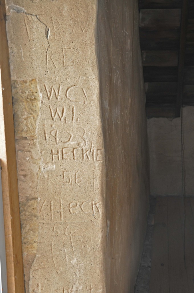 People have carved their names into the limestone inside the buildings for over 90 years!