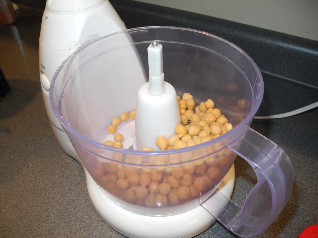 First things first - into the food processor the chickpeas go