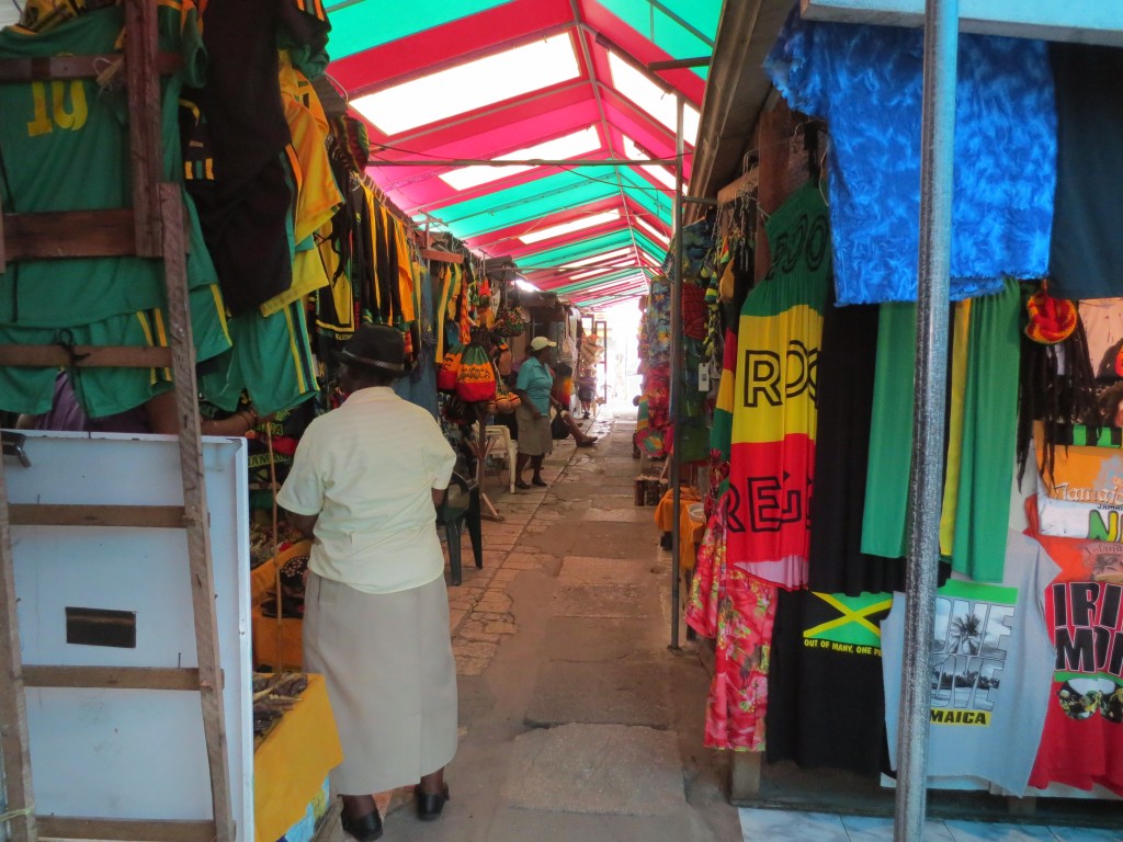 Looking down the rows in the market