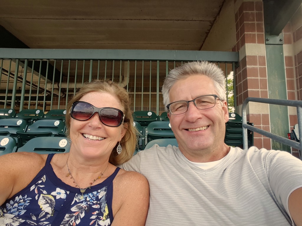 Just hanging out before the game started. We're getting pretty good at this 'selfie' thing :) 