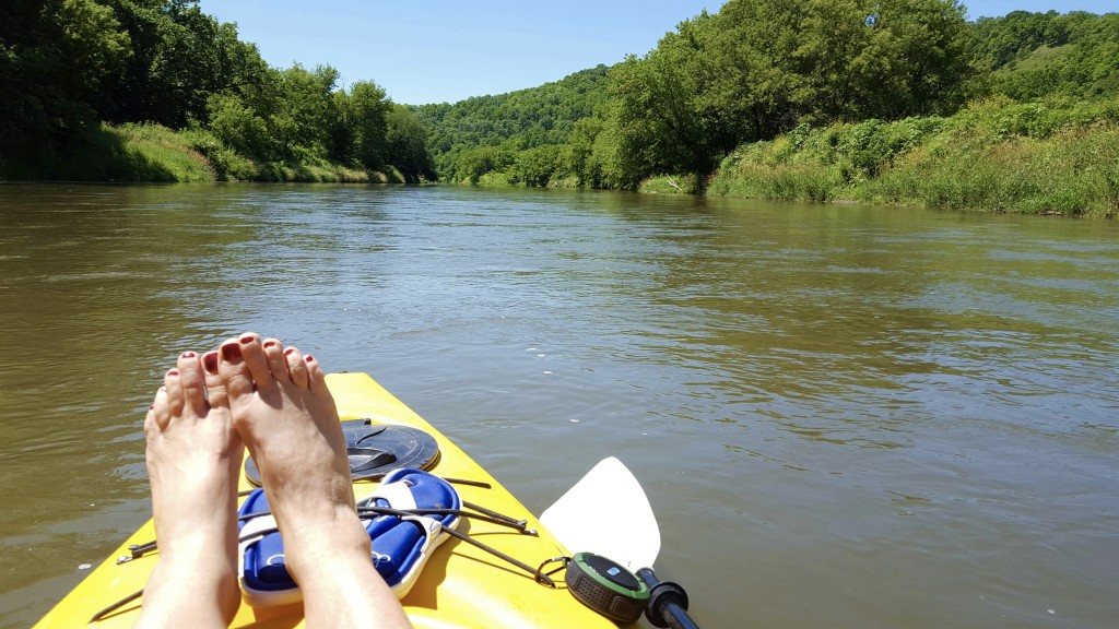 feet kayaking
